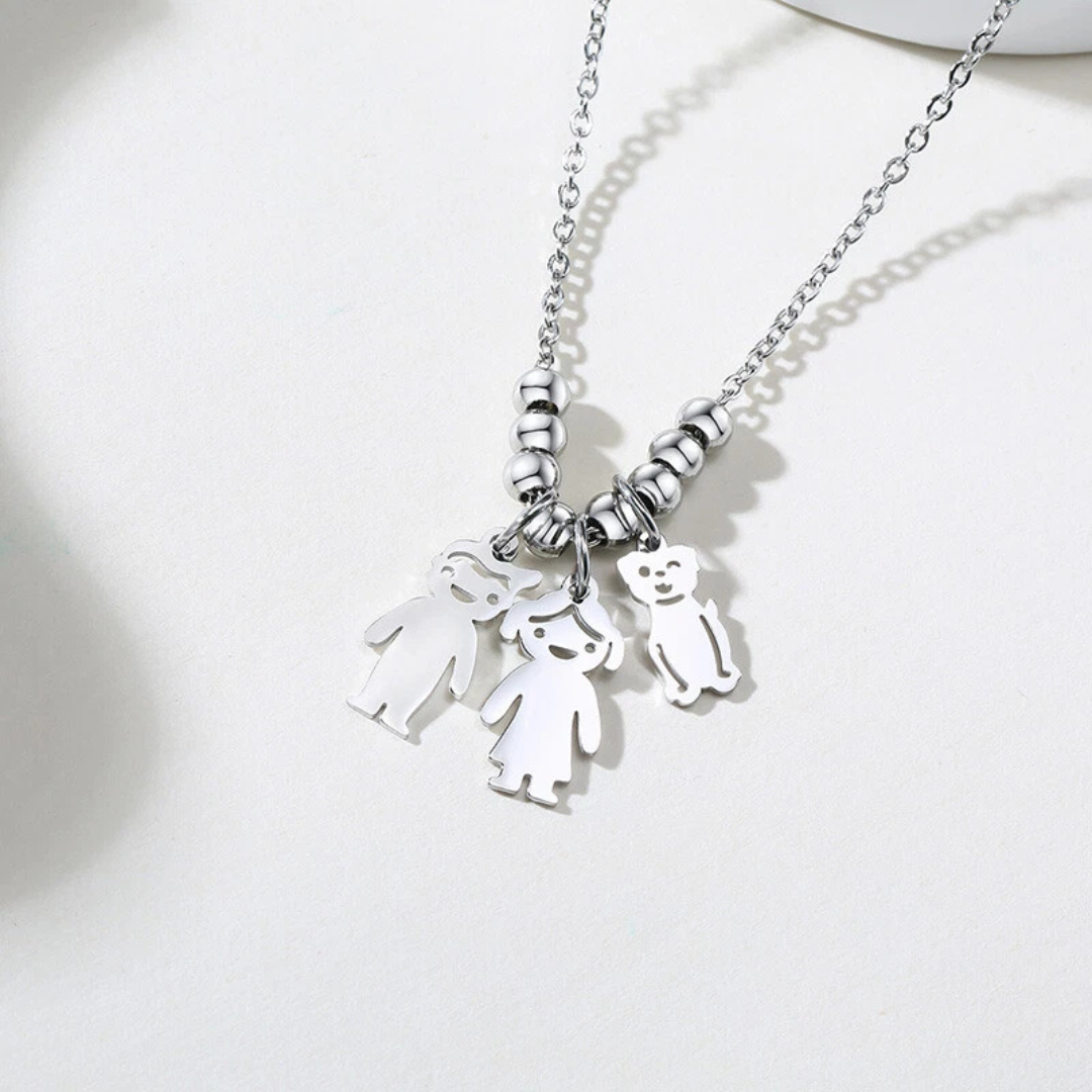 Name Engraved Family Charm Necklace