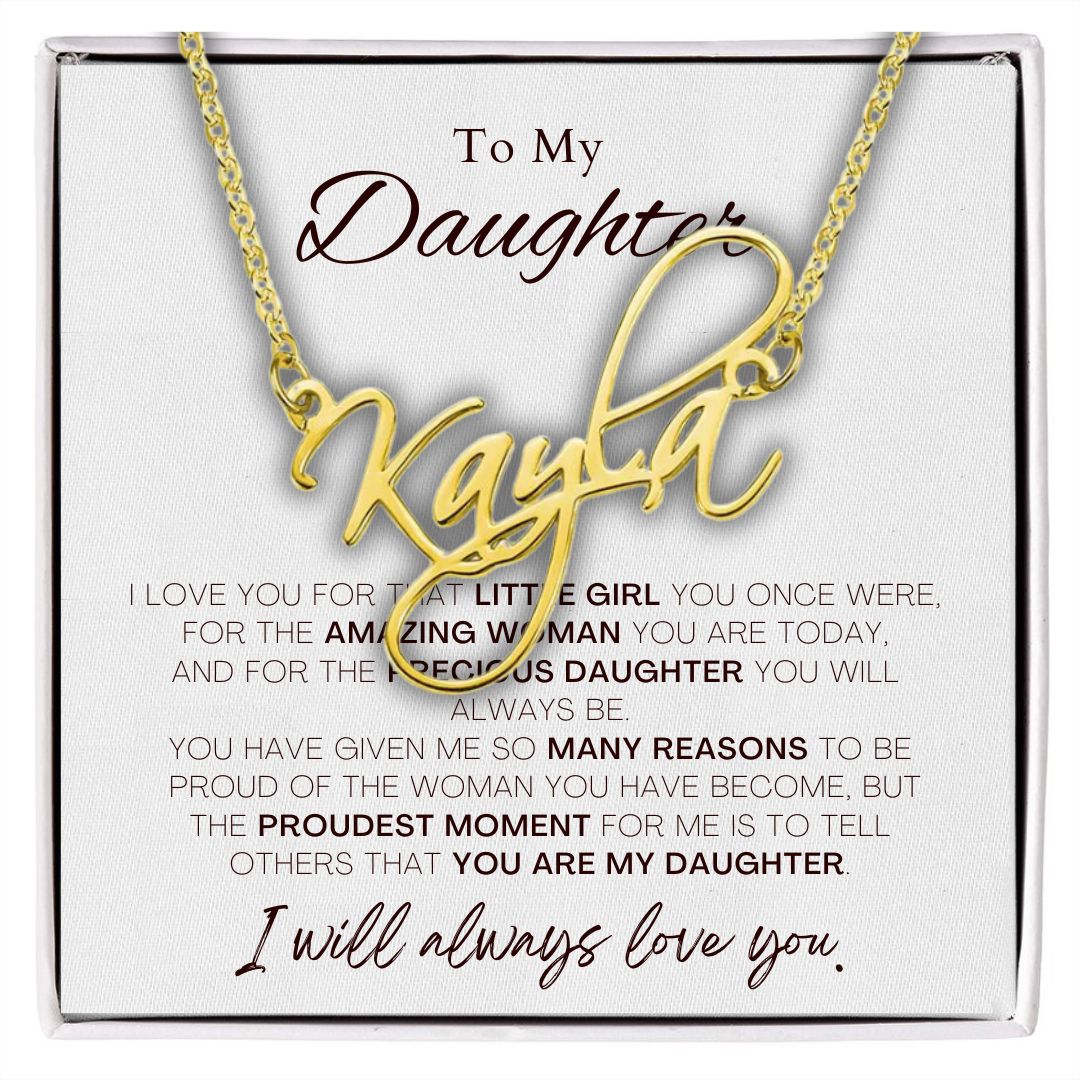 Scriptina Name Necklace (with Daughter's Card)