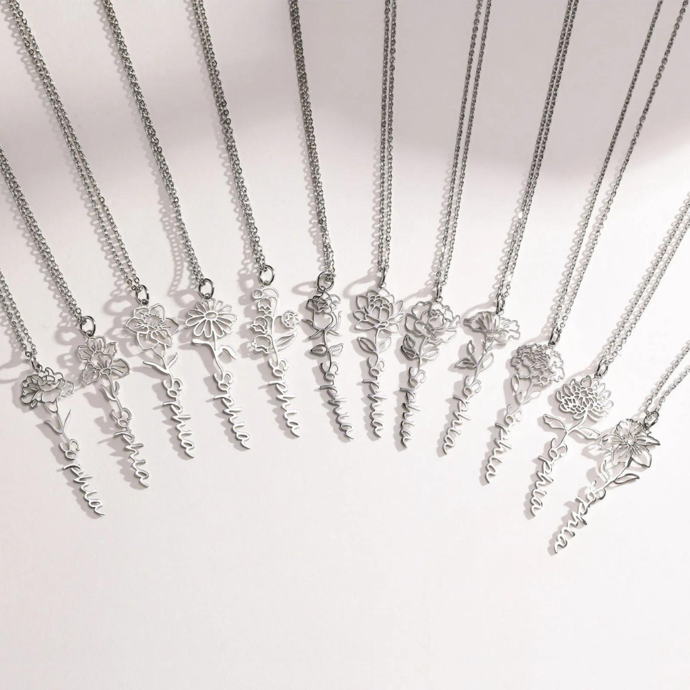Flower Month Name Necklace (Limited Edition Until Today Only)