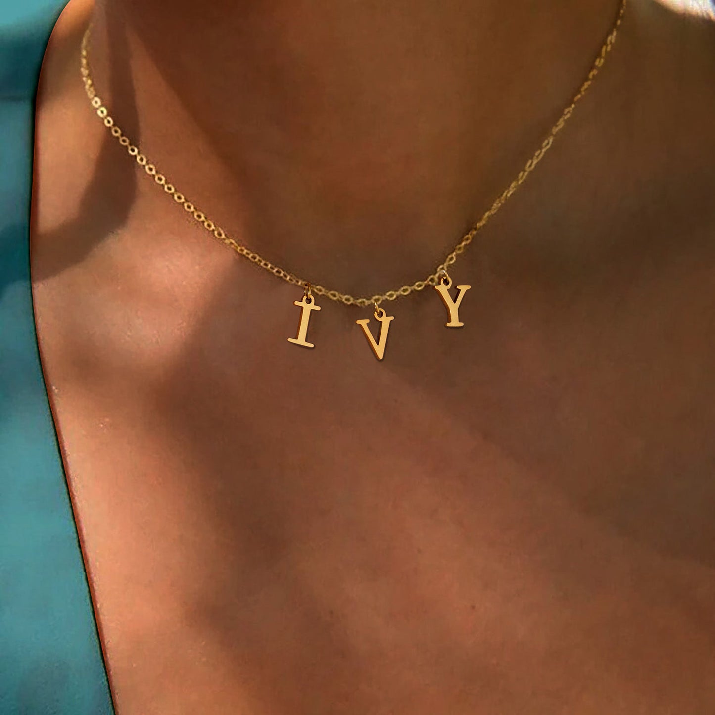 Personalized Name Letters Gold Necklace