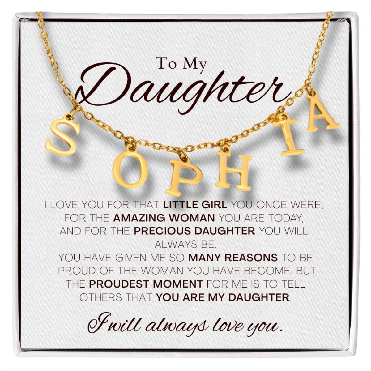 Personalized Name Letters Gold Necklace