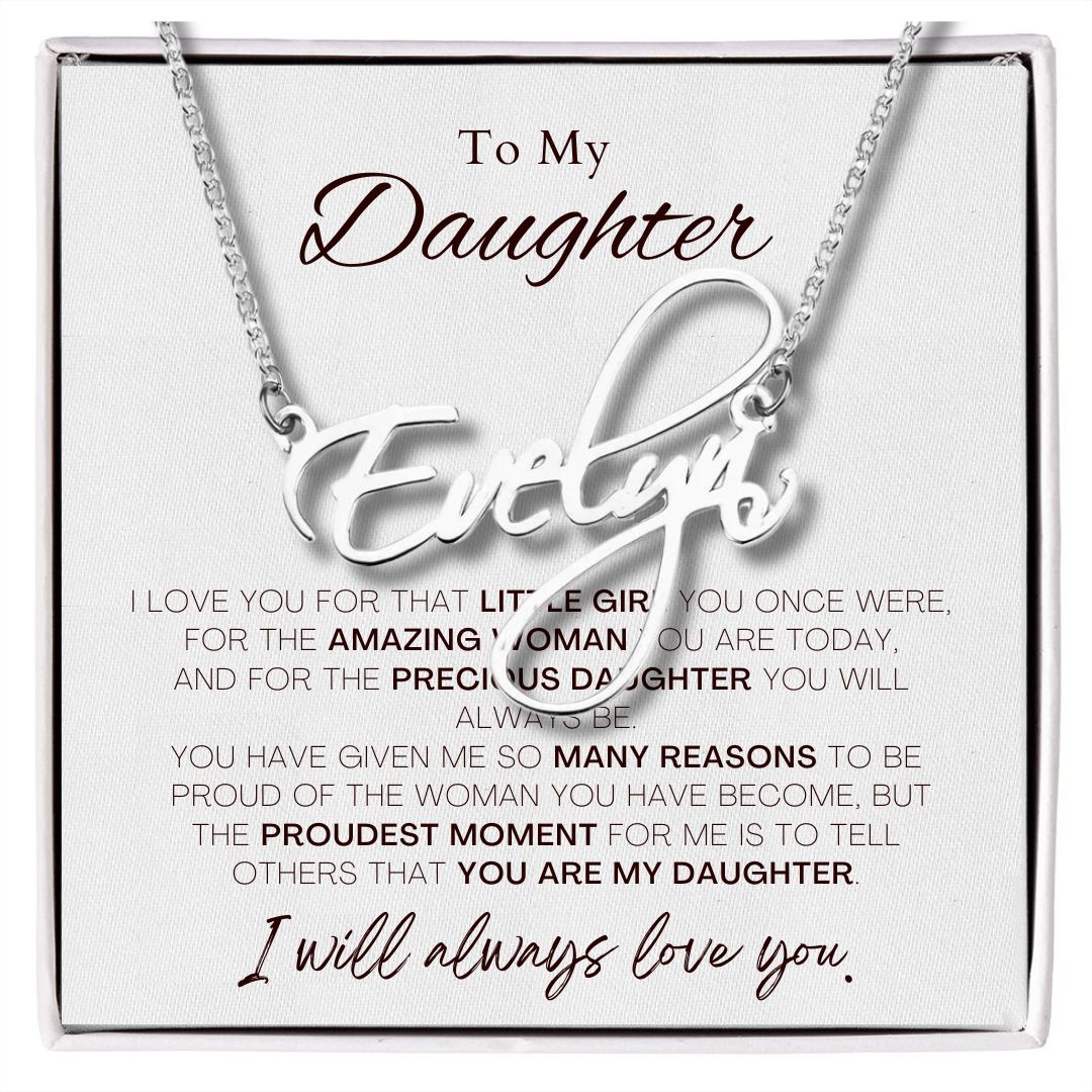 Scriptina Name Necklace (with Daughter's Card)
