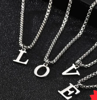 Initial Letter Rolo Necklace