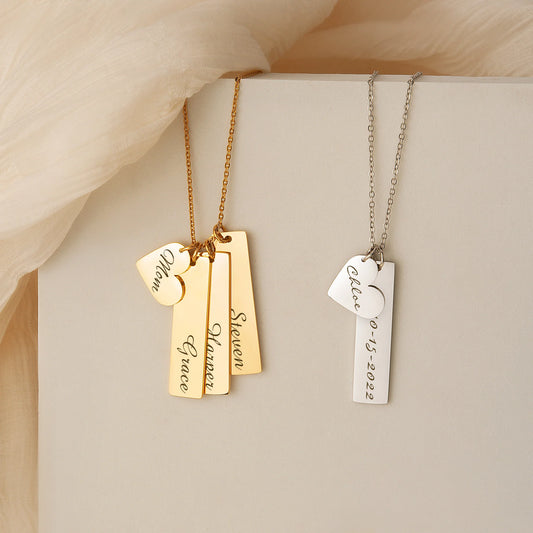 Name Engraved Pendant Necklace