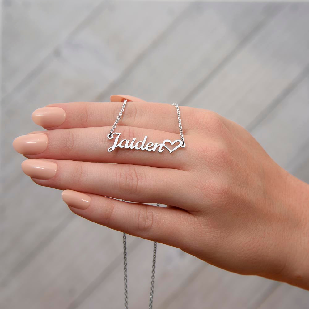 Script-Heart Personalized Name Necklace