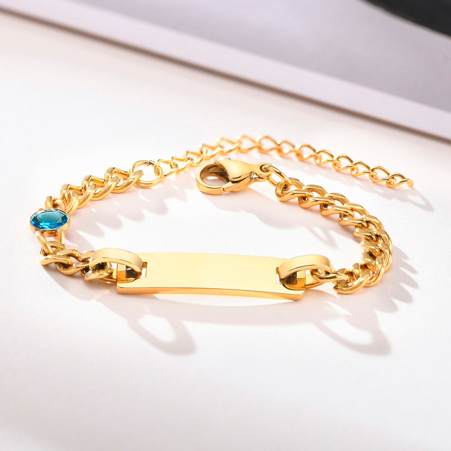 Kids Engraved Birthstone Bracelet ( Adjustable)