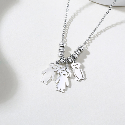 Name Engraved Family Charm Necklace