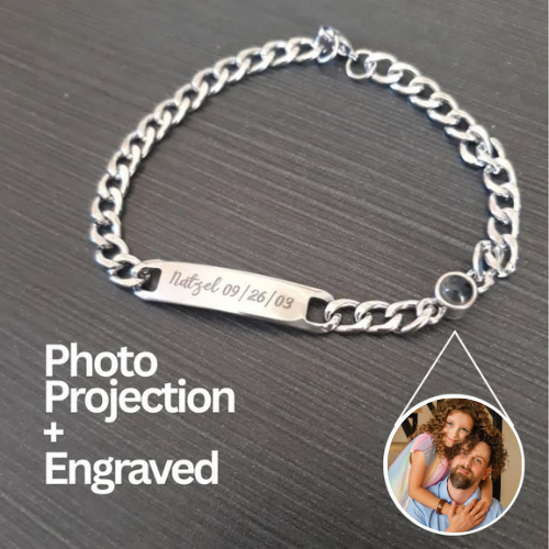 Elia Photo + Engraved Bracelet Stainless Japan