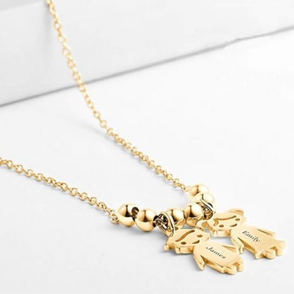 Name Engraved Family Charm Necklace