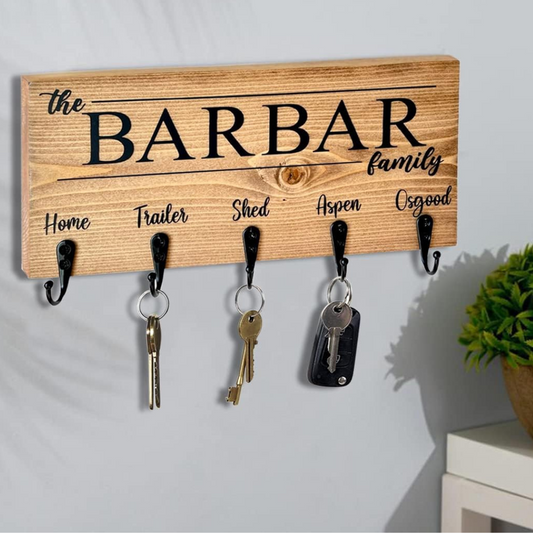 Personalized Family Wooden Key Holders