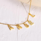 Zirconia Personalized Letter Gold Necklace