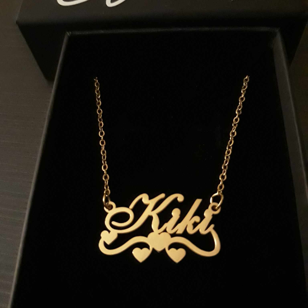 Four Hearts Name Necklace