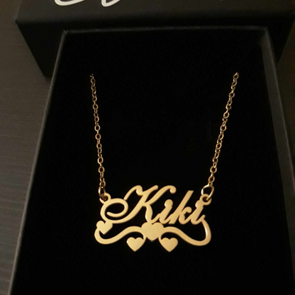 Four Hearts Name Necklace