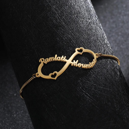 Infinity Name Box Chain Bracelet