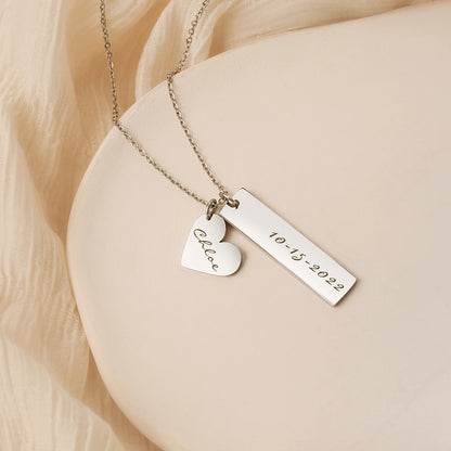 Name Engraved Pendant Necklace