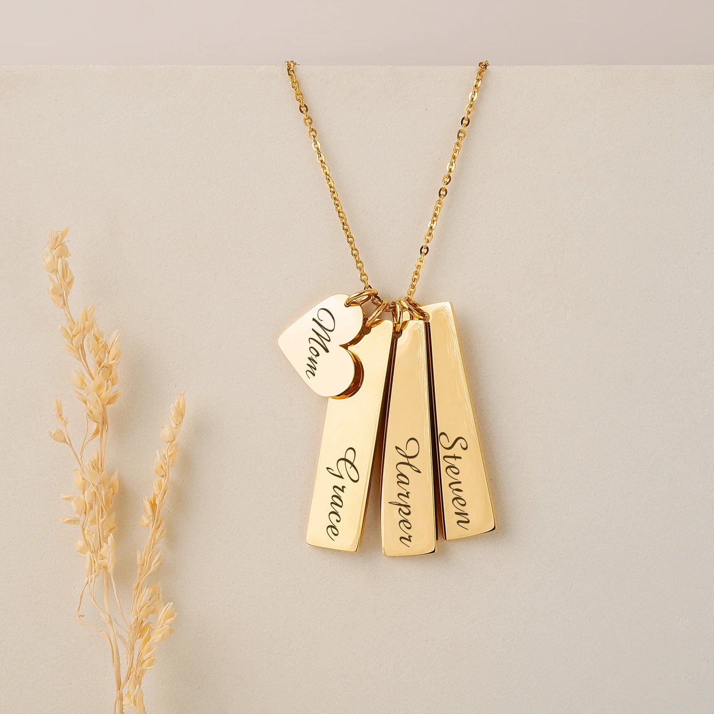 Name Engraved Pendant Necklace