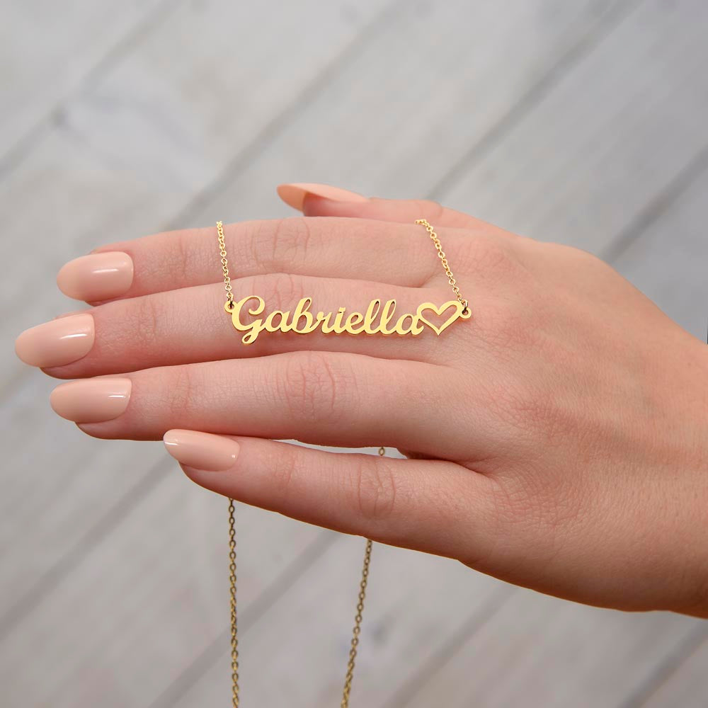 Script-Heart Personalized Name Necklace