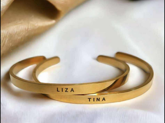 Engraved Name Bangle Bracelet